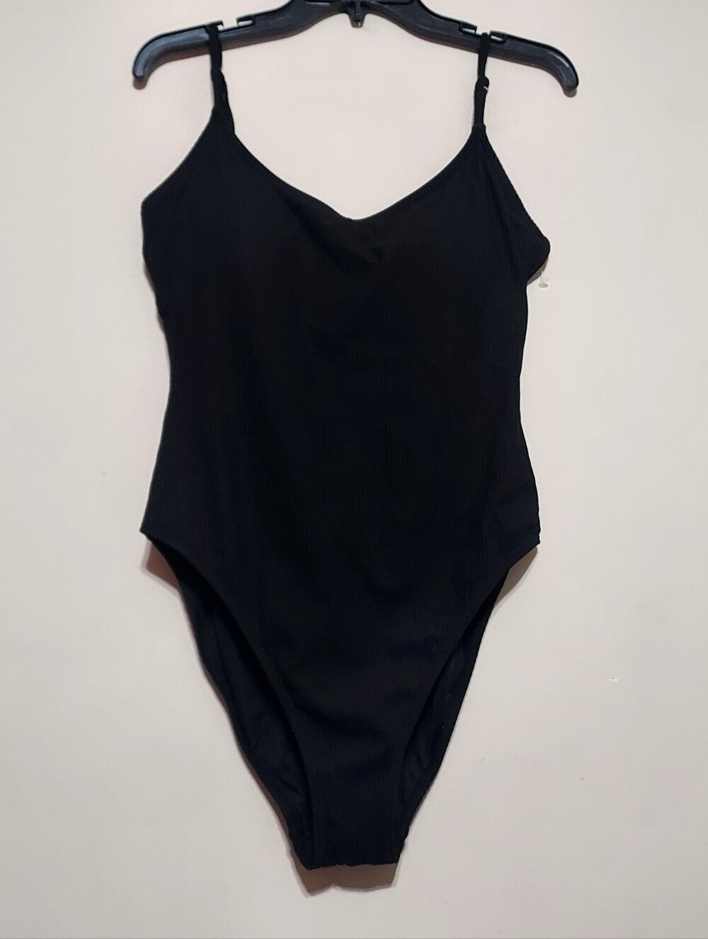 Andie Ribbed Knit Black One Piece Swimsuit Sz-XL Tall - Picture 6 of 10